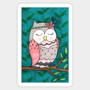 Spring Peaceful Owl Sticker